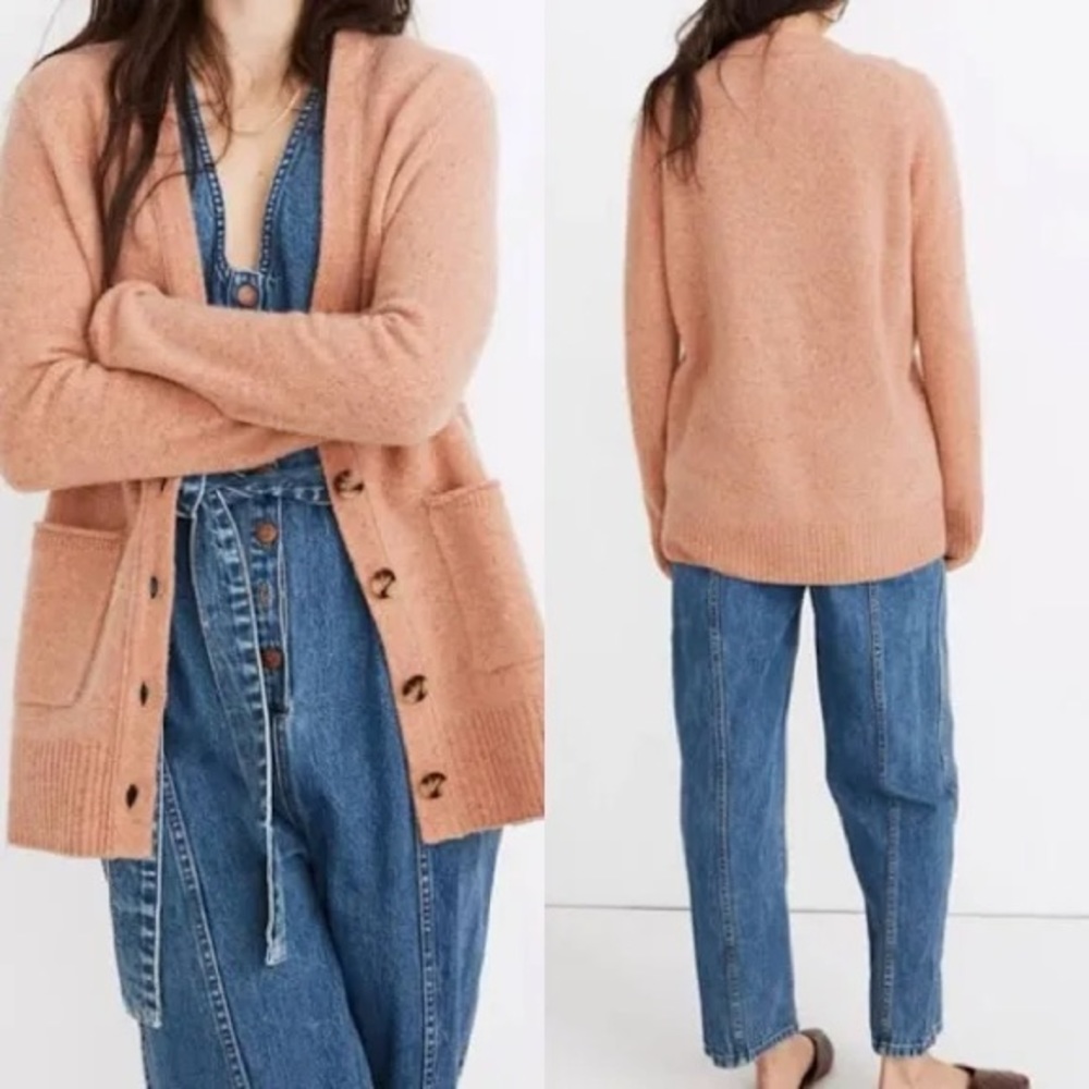 Madewell Maysfield Donegal Cardigan in Blush, Size Small